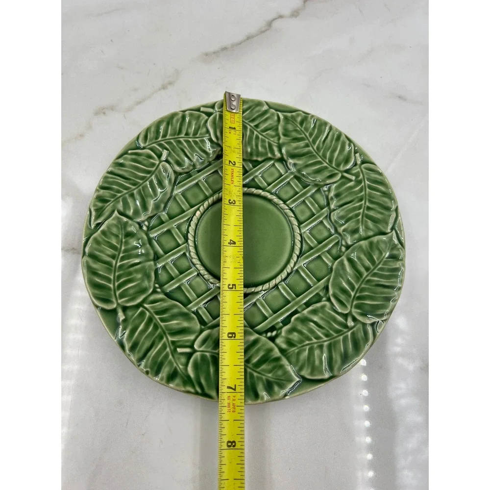 Bordallo Pinheiro Cabbage Green Tea Cup and Saucer Set Made in Portugal Ceramic